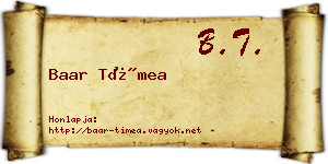 Baar Tímea névjegykártya